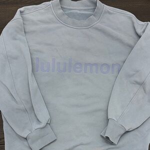lululemon athletica Light Gray/blue Crewneck Sweater